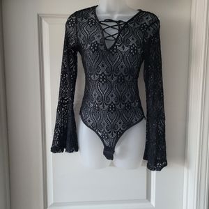 Cotton Candy Couture Lace Black Bodysuit